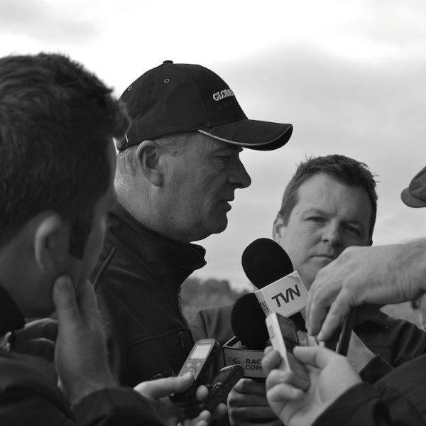 Edward being interviewed by the press ahead of Slade Powers run in Melbourne copy