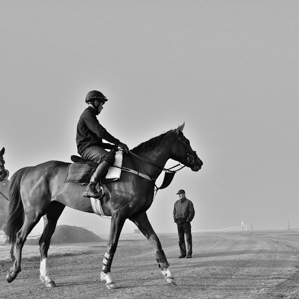 Horses and trainer James Nash on the Curragh